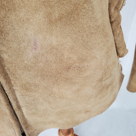 Women's GAP Suede Leather Sherpa Lined Jacket Y2K Size Large - Picture 13 of 17